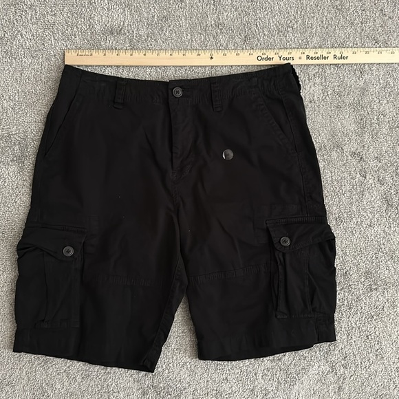 AERO Black Cargo Shorts – Size 33 Men’s Stretch Utility Pockets - Picture 6 of 8